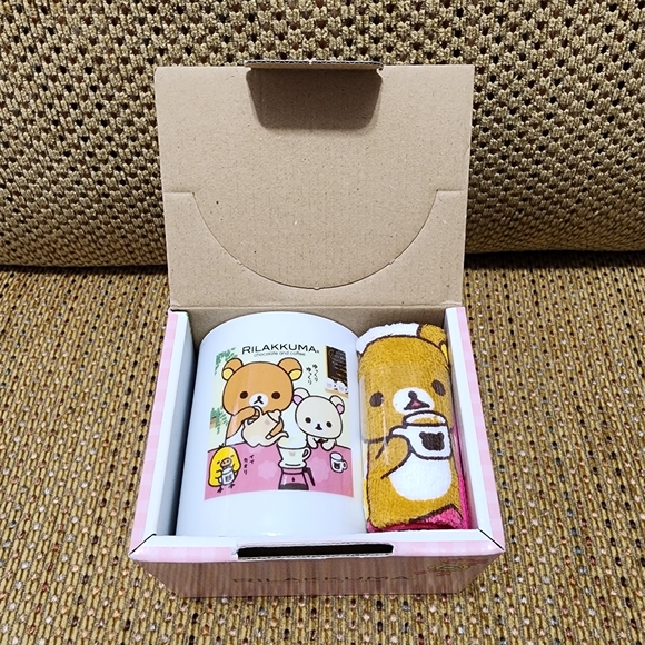 [NEW] Rilakkuma Mug Coffee Mug Tea Cup and Rilakkuma Handkerchief Hand Towel Set - Picture 7 of 10